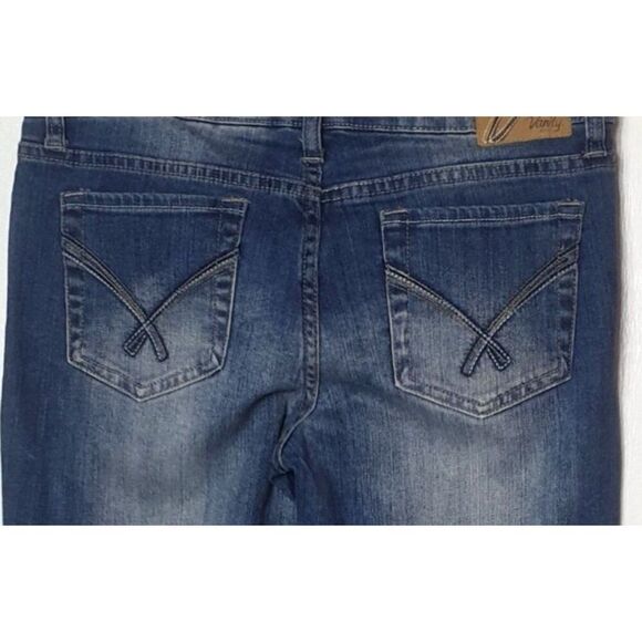 Vanity Womens Bootcut Jeans 28x33 Blue Denim Cowgirl Embroidered Low Rise Street - Picture 5 of 8